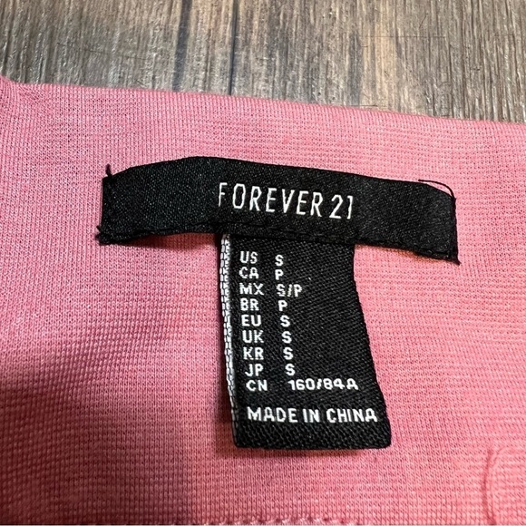 Forever21 Off Shoulders Bodycon Short Dash Of Pink Dress Back Zip Size S - Picture 10 of 10